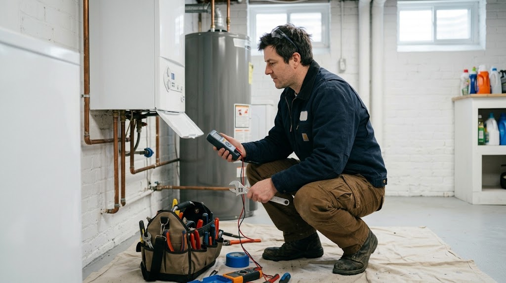 Commercial steam boiler installation and mechanical piping in Manhattanville